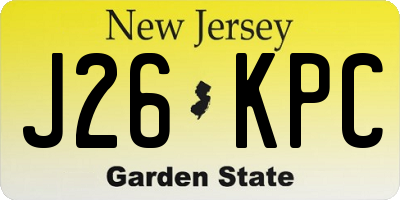 NJ license plate J26KPC