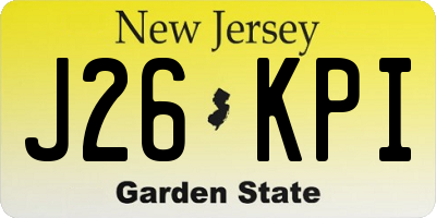 NJ license plate J26KPI