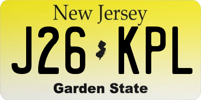 NJ license plate J26KPL