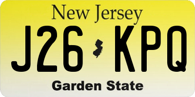 NJ license plate J26KPQ