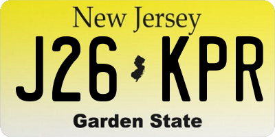 NJ license plate J26KPR