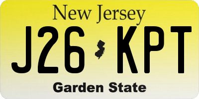 NJ license plate J26KPT