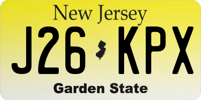 NJ license plate J26KPX