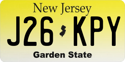 NJ license plate J26KPY