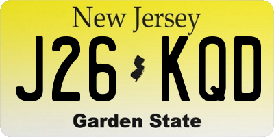 NJ license plate J26KQD