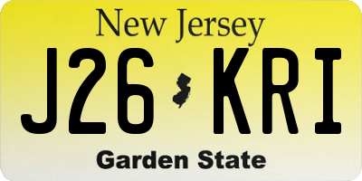 NJ license plate J26KRI