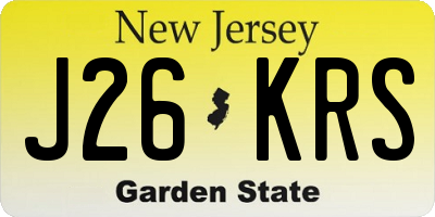 NJ license plate J26KRS