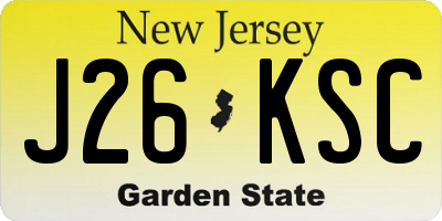 NJ license plate J26KSC