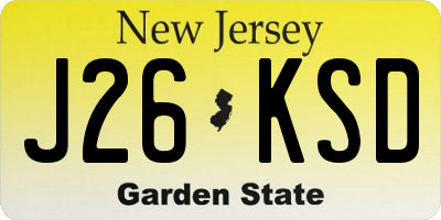 NJ license plate J26KSD