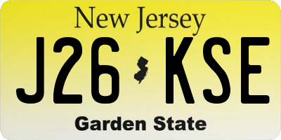 NJ license plate J26KSE