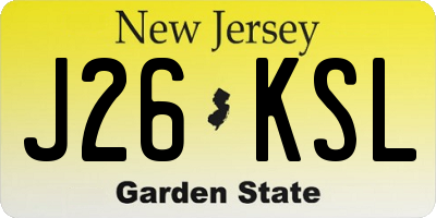 NJ license plate J26KSL