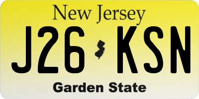 NJ license plate J26KSN