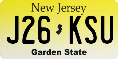 NJ license plate J26KSU