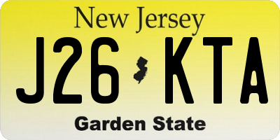 NJ license plate J26KTA