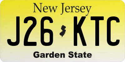 NJ license plate J26KTC