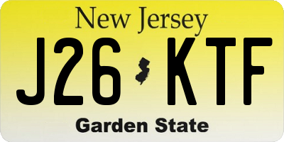 NJ license plate J26KTF