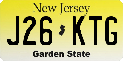 NJ license plate J26KTG