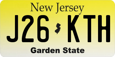 NJ license plate J26KTH