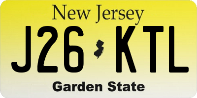 NJ license plate J26KTL