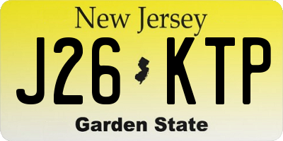 NJ license plate J26KTP