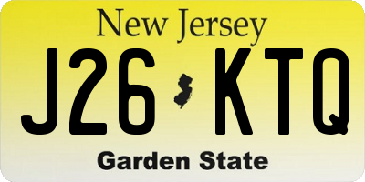 NJ license plate J26KTQ