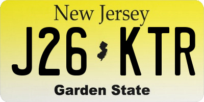 NJ license plate J26KTR