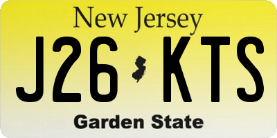 NJ license plate J26KTS