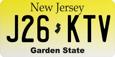 NJ license plate J26KTV