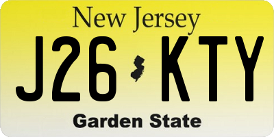 NJ license plate J26KTY
