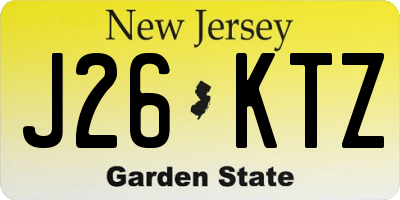 NJ license plate J26KTZ