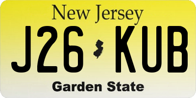 NJ license plate J26KUB