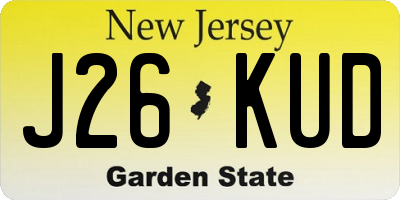 NJ license plate J26KUD