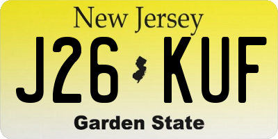 NJ license plate J26KUF