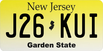 NJ license plate J26KUI