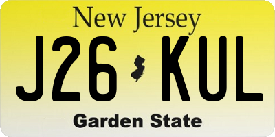 NJ license plate J26KUL