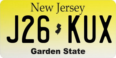 NJ license plate J26KUX