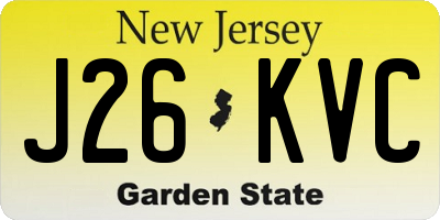 NJ license plate J26KVC
