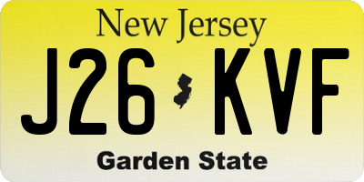 NJ license plate J26KVF