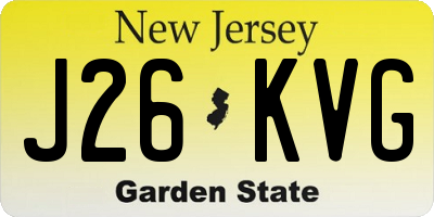 NJ license plate J26KVG