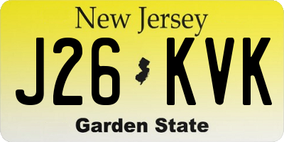 NJ license plate J26KVK
