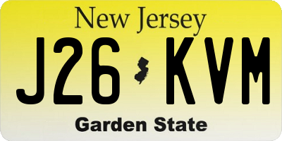 NJ license plate J26KVM