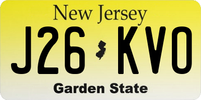 NJ license plate J26KVO