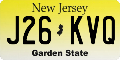 NJ license plate J26KVQ