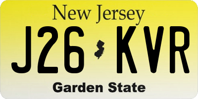 NJ license plate J26KVR