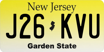 NJ license plate J26KVU