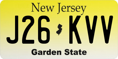 NJ license plate J26KVV