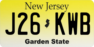 NJ license plate J26KWB