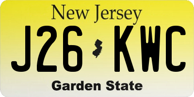 NJ license plate J26KWC
