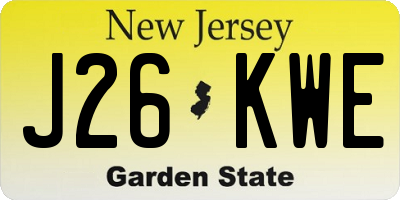 NJ license plate J26KWE