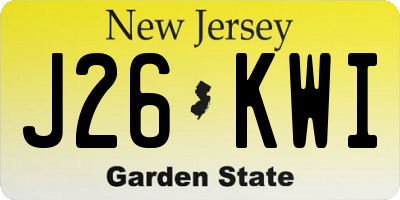 NJ license plate J26KWI